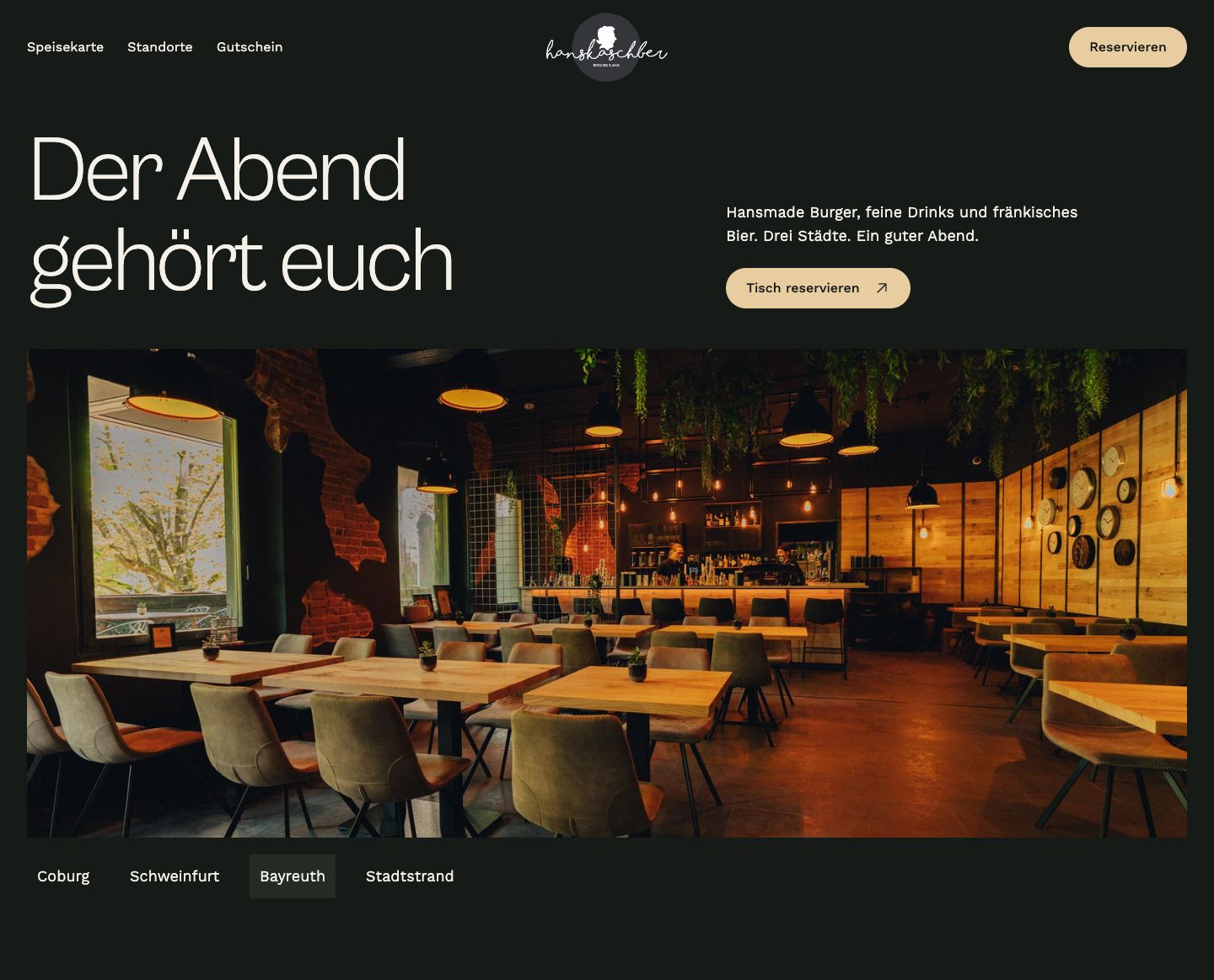 Startansicht von Entwurf C – Abendlicht